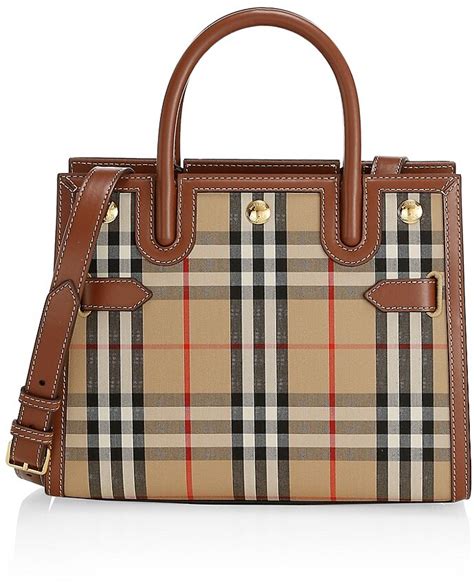 Burberry Mini Title Vintage Check Leather Satchel